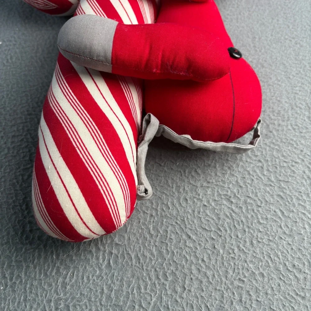 Vintage Christmas Mouse Hugging Candy Cane Plush Wall Hanging Decor 21